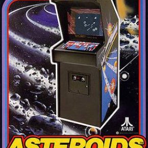 Asteroids is a space-themed multidirectional shooter arcade video game released in November 1979 by Atari, Inc. The player controls a single spaceship in an asteroid field which is periodically traversed by flying saucers.